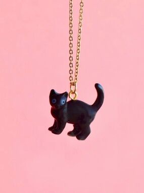 NIB Camp Hollow Black Cat Necklace